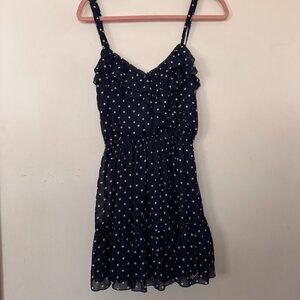 Hollister Navy Blue Polka Dot Mini Dress medium